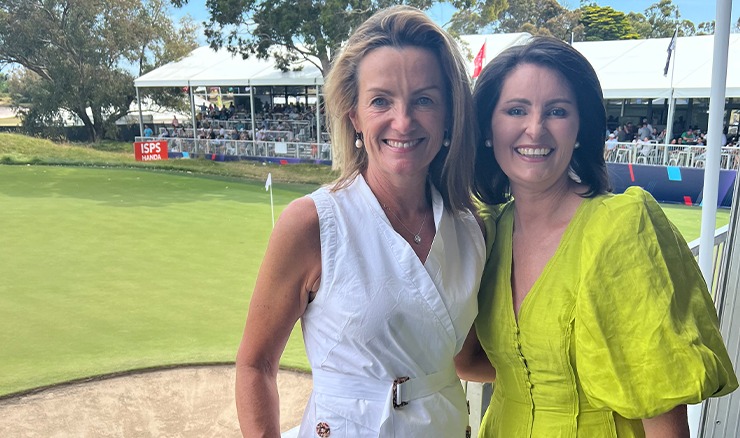 Pictured: Nikki McClure and Nicolle Rantanen Reynolds at the ISPS Handa Australian Open.