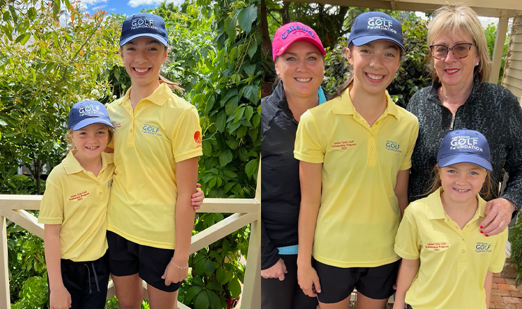 Left: Audrey and Pearl together. Right: The sisters with their mother and grandmother.