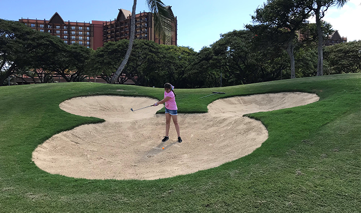 The Mickey Mouse bunker that sparked Samarah's interest in golf.