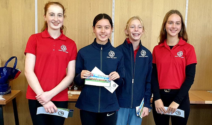 2021 AGF Scholarship Program graduates Keira, Molly, Ruby and Mackenzie winning the latest Get On the course Women’s Ambrose - a great example of girls progressing their golf to become competitive players.