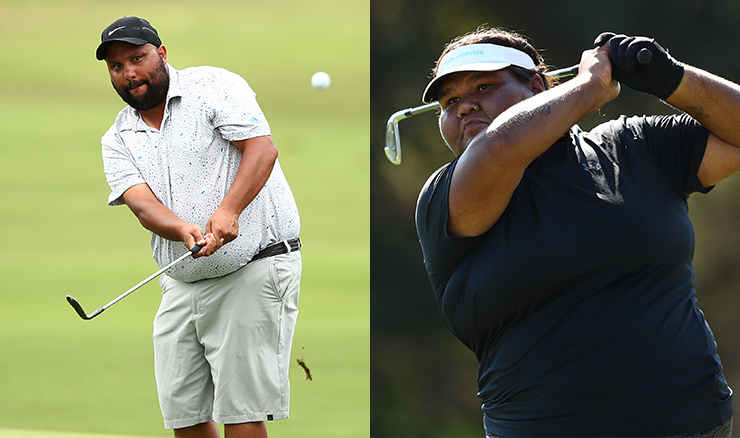 Michael Bell and Skye Lampton in action at the Australian Amateur.