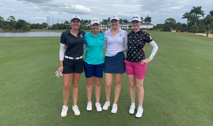 Karrie Webb played a round today with young Aussies Cassie Porter, Kelsey Bennett and Karis Davidson.