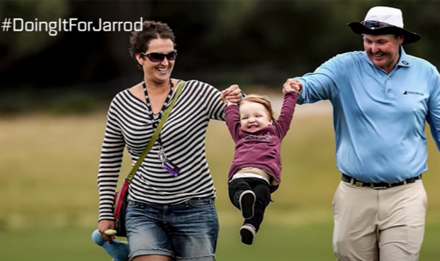 Jarrod Lyle with wife Briony and daughter Lusi 