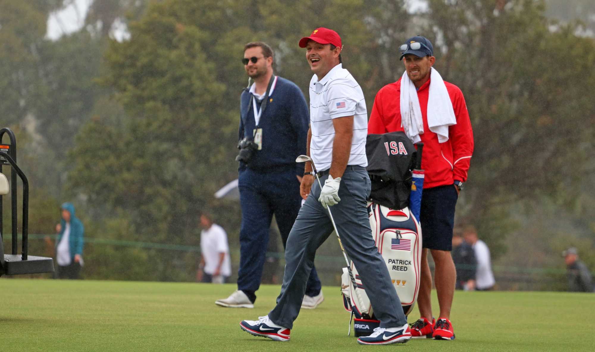 Patrick Reed at Royal Melbourne today.