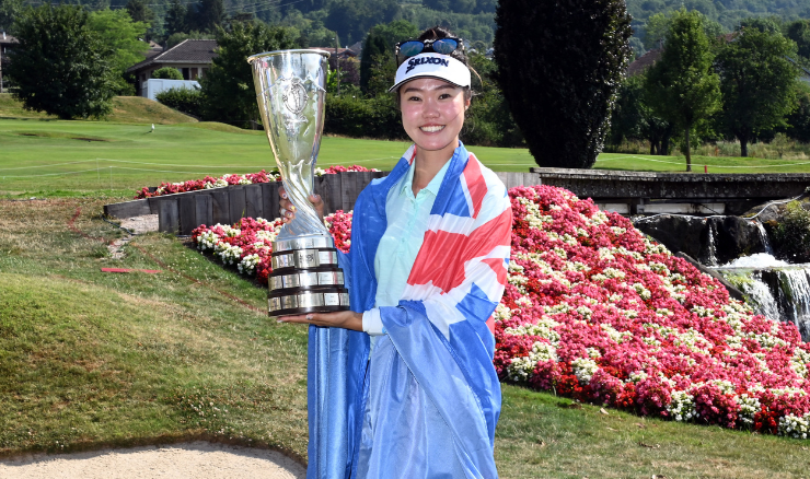 Grace Kim Evian Championship trophy clean