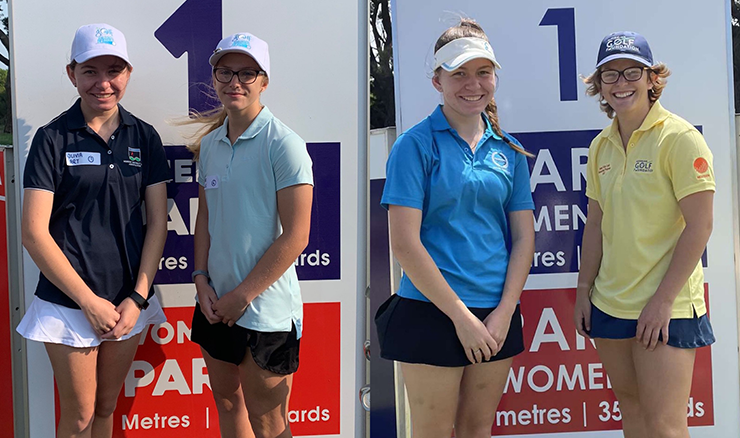 The beginning of an annual tradition. Left: Olivia and Mae at the 2020 Vic Open. Right: Olivia and Mae at the 2022 Vic Open.