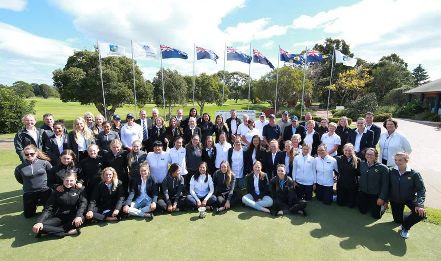 The women's teams at the 2017 Interstate Series at Royal Fremantle.