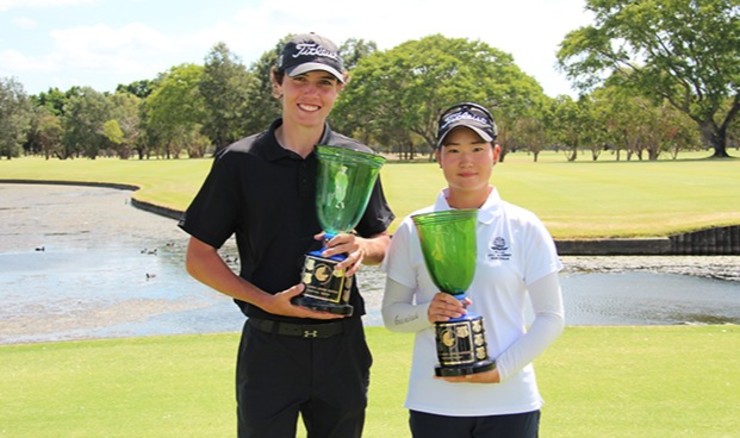 2018 Greg Norman Junior Masters winners Jordan Rooke and Kerri Bong