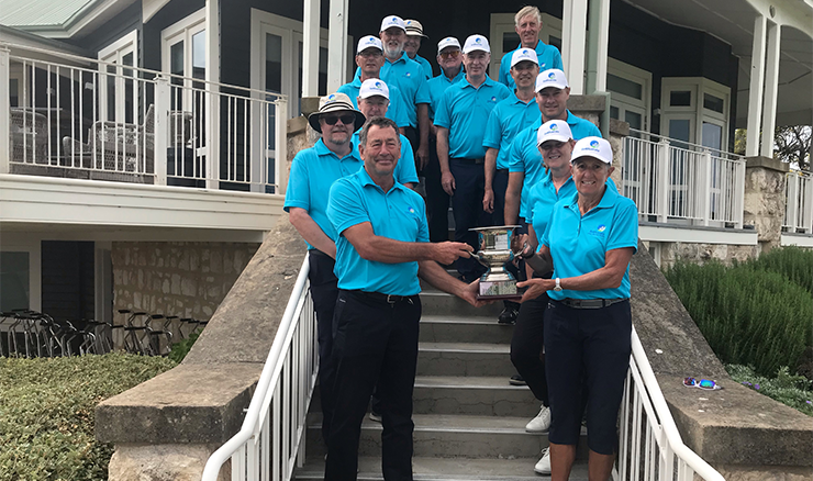 The winning Golf Australia Victorian team with their trophy.