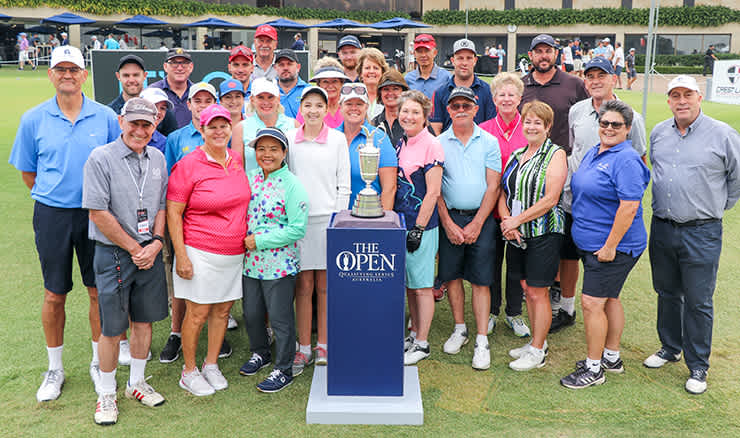The 2019 finalists get up close and personal to the Claret Jug before they face The Australian during the Aussie Open.
