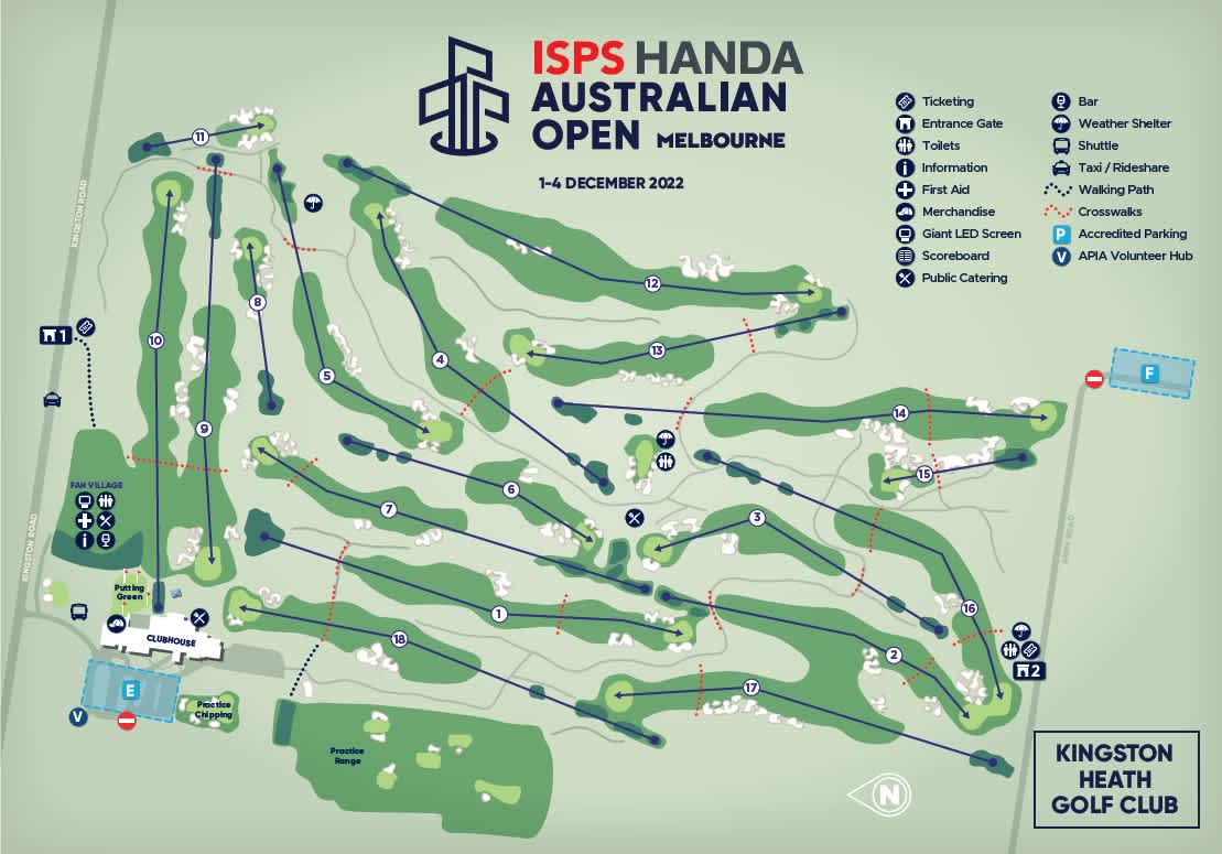 Kingston Heath Golf Club event map Australian Open