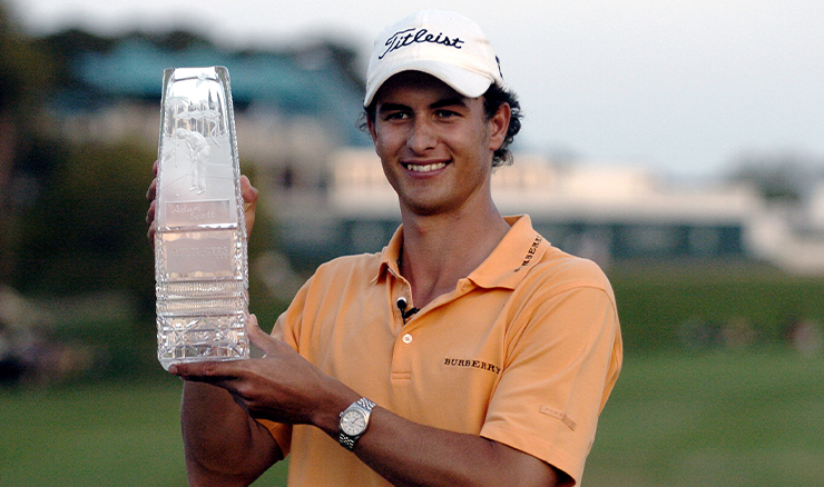 A fresh-faced Adam Scott with The Players Championship trophy in 2004.