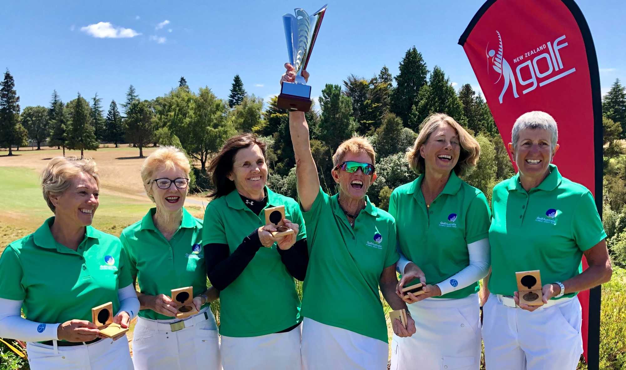 Team Australia celebrating after winning the 2020 Trans-Tasman Cup in New Zealand.