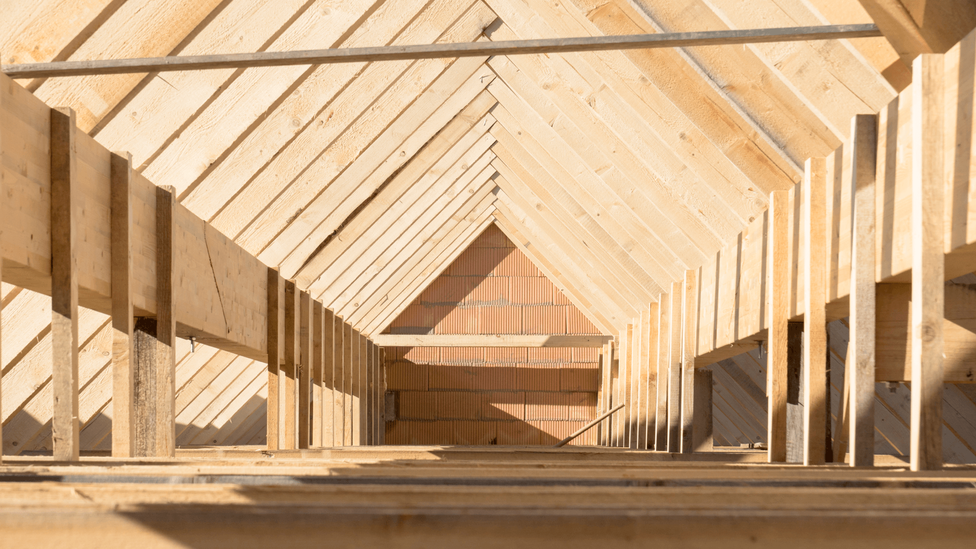 Surface Level Of Wooden Attic In Under Construction House