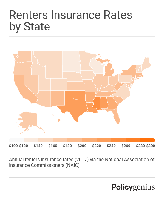 Renters insurance map 2017
