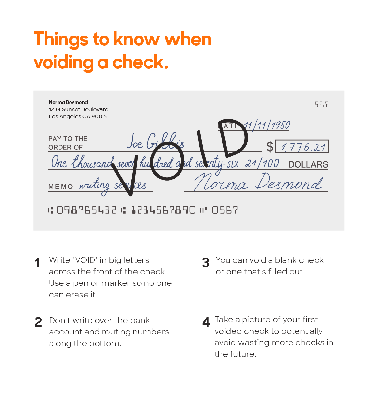 how to void a check wells fargo