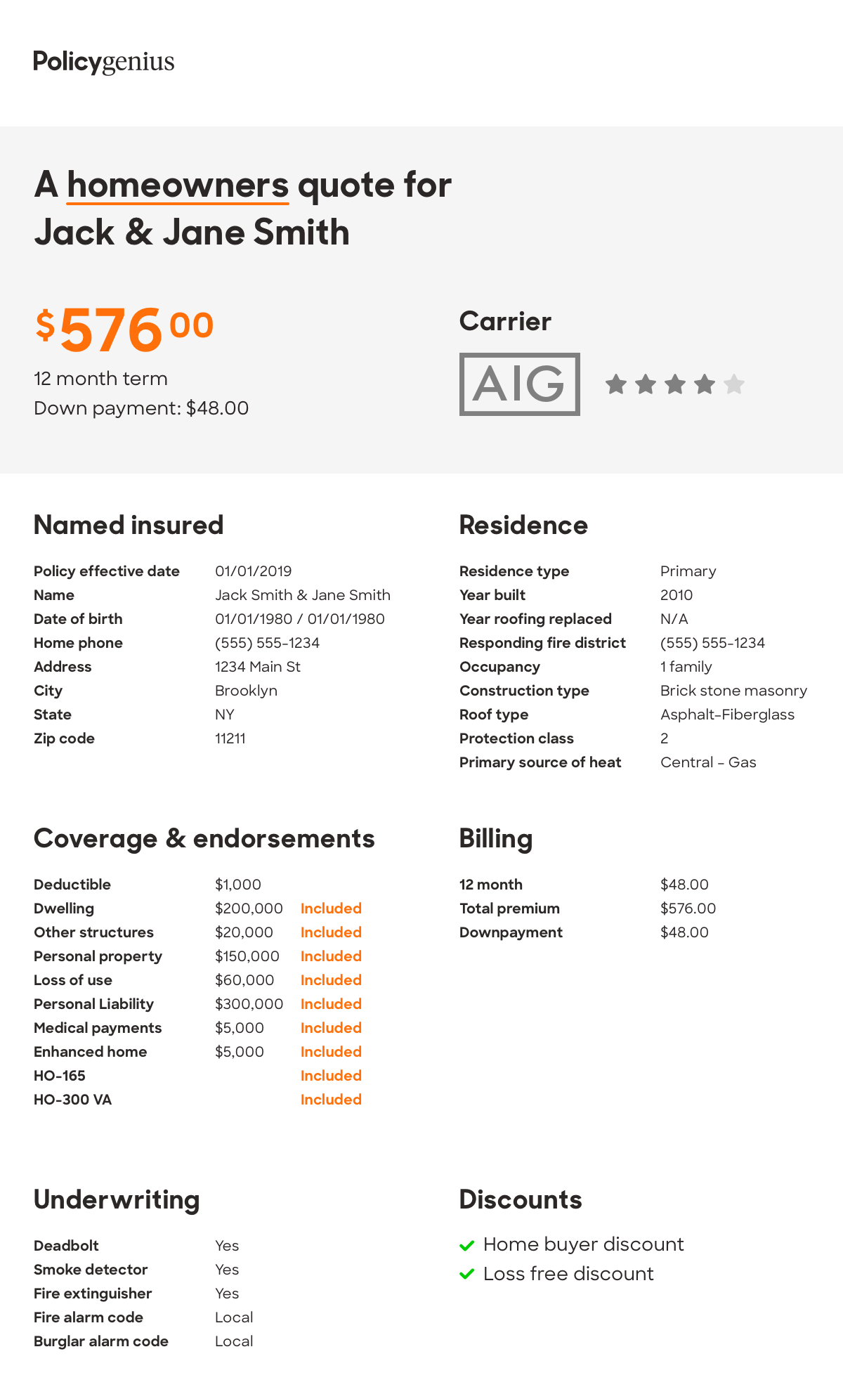 example of how to do a evidence of property insurance binder