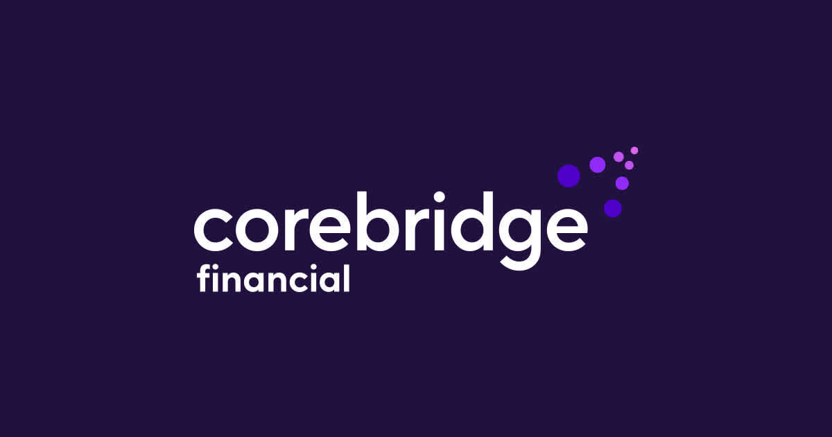 corebridge financial logo on dark blue background