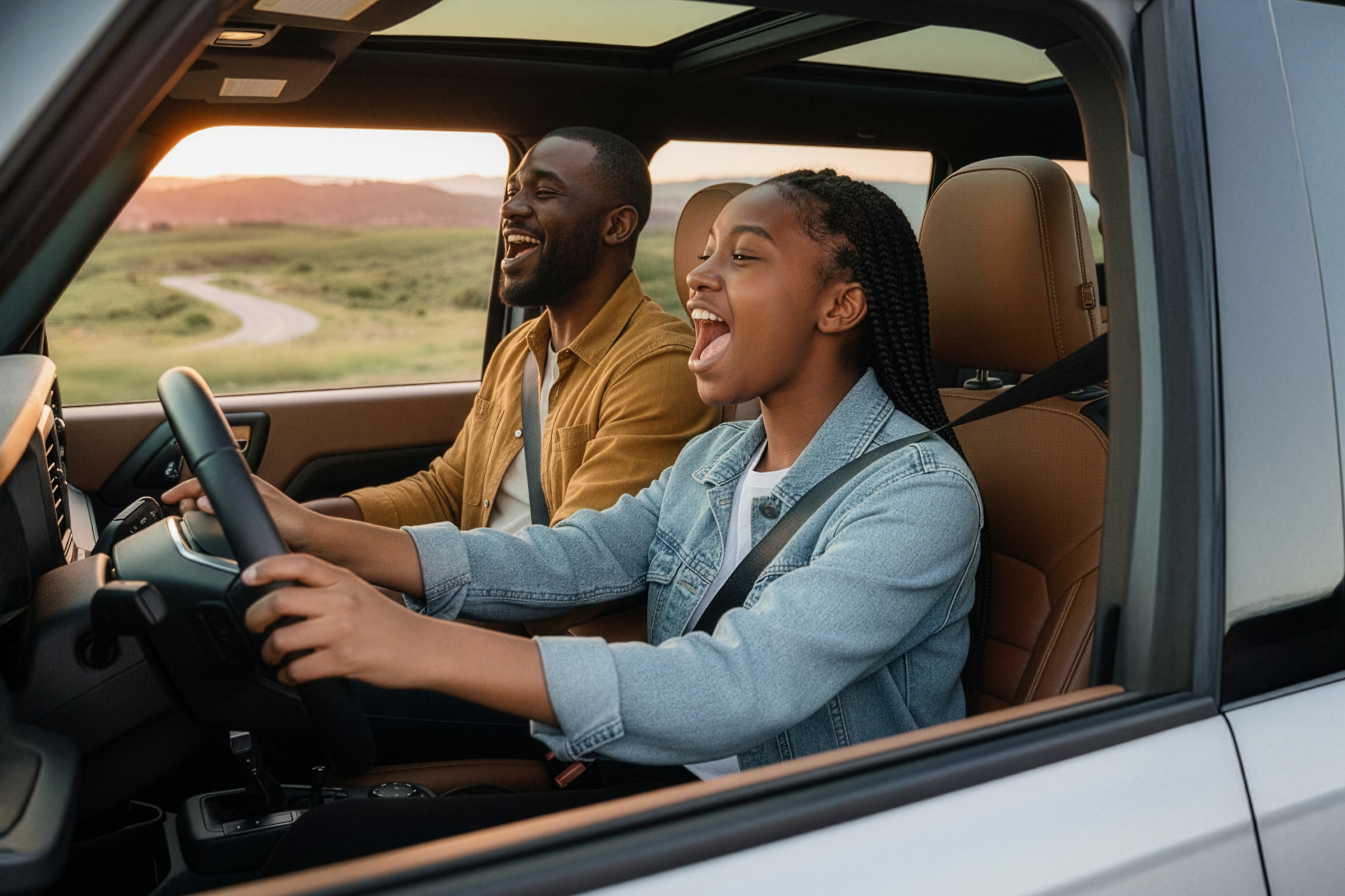  Father & Daughter in SUV