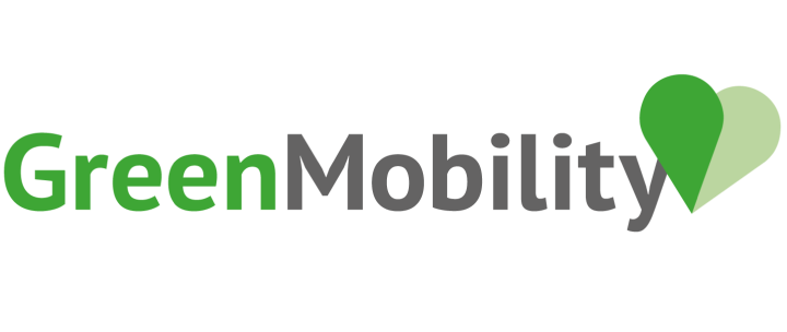 GreenMobility logo with a heart in two colors.