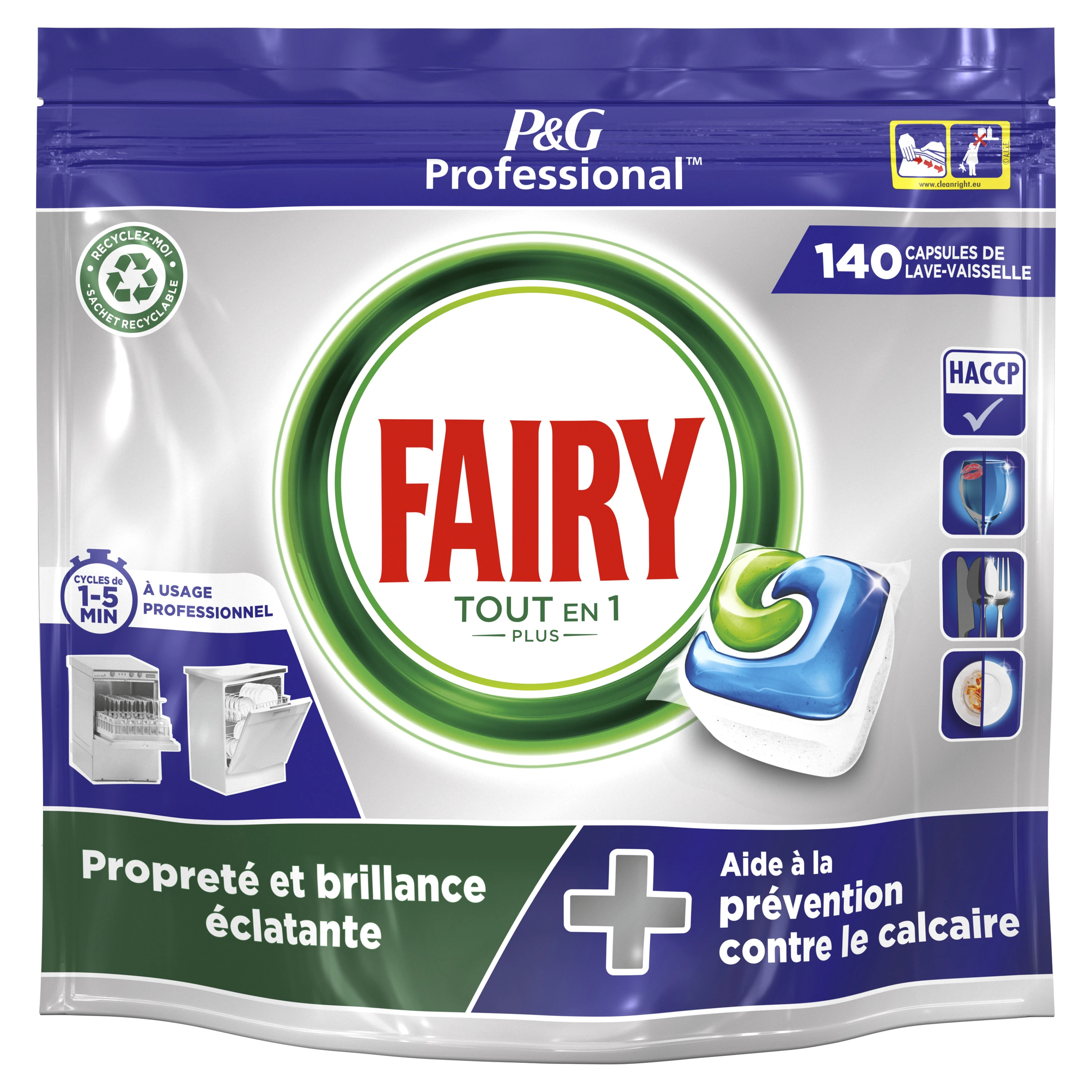 Fairy Professional - Tout En Un Plus Capsule Lave Vaisselle 140