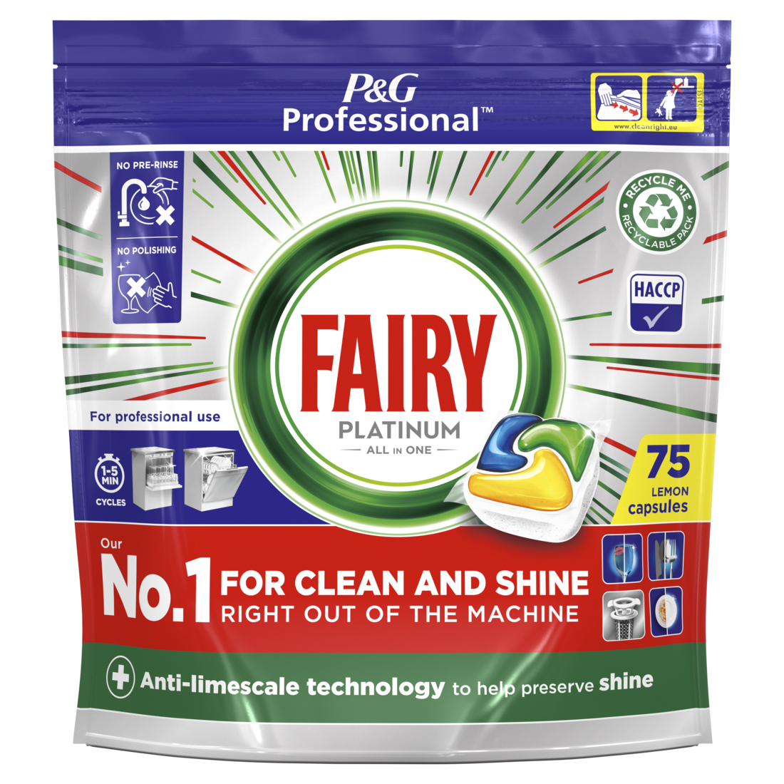 Fairy All-in-One 70 Washing Dishwasher Capsule Tablet Lemon Scented.