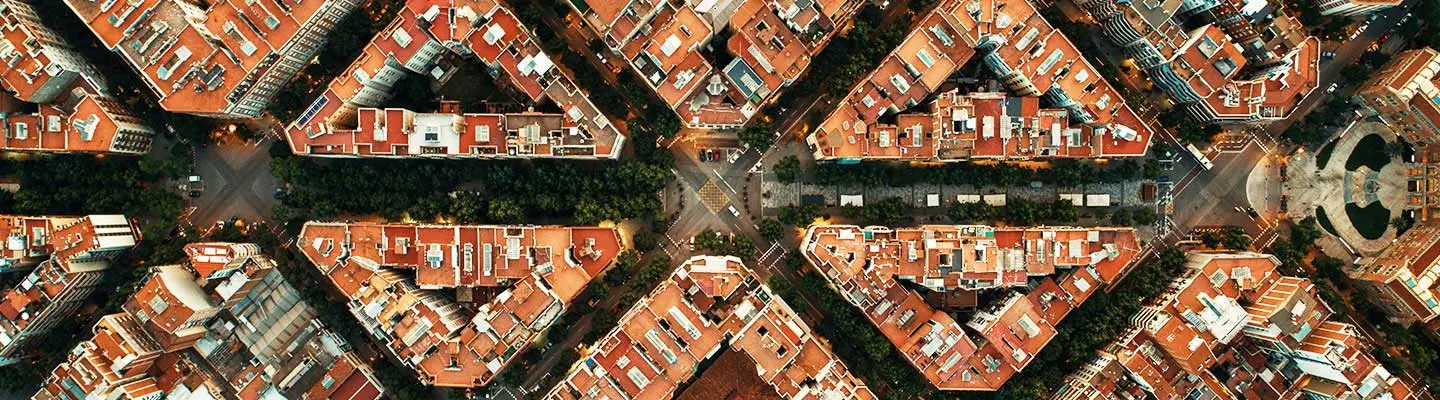 Aerial shot of Barcelona