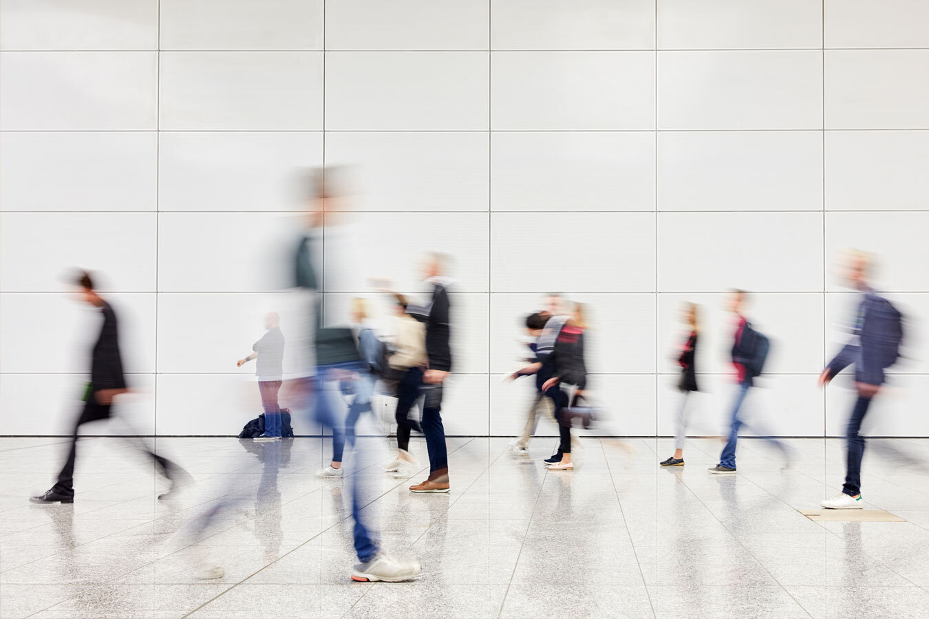 People walking in a hurry