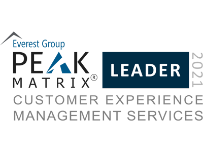 CXM Services 2021 - PEAK Matrix Award Logo - Leader