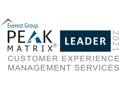 CXM Services 2021 - PEAK Matrix Award Logo - Leader