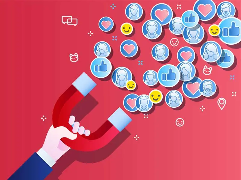 Magnet attracting social media icons