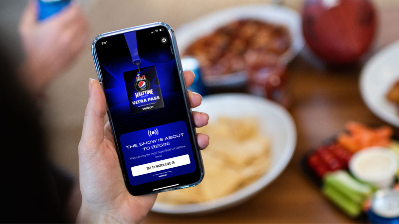Pepsi App for Superbowl half time show shown on mobile device. 