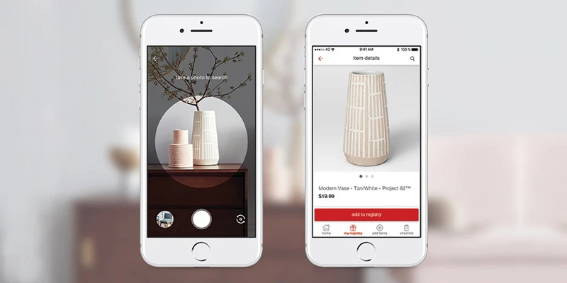Example of visual search displaying pottery on a smartphone 