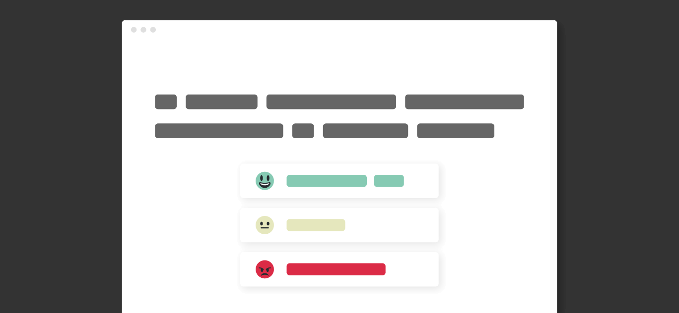 Different colored boxes highlight text to code its sentiment as positive, neutral or negative