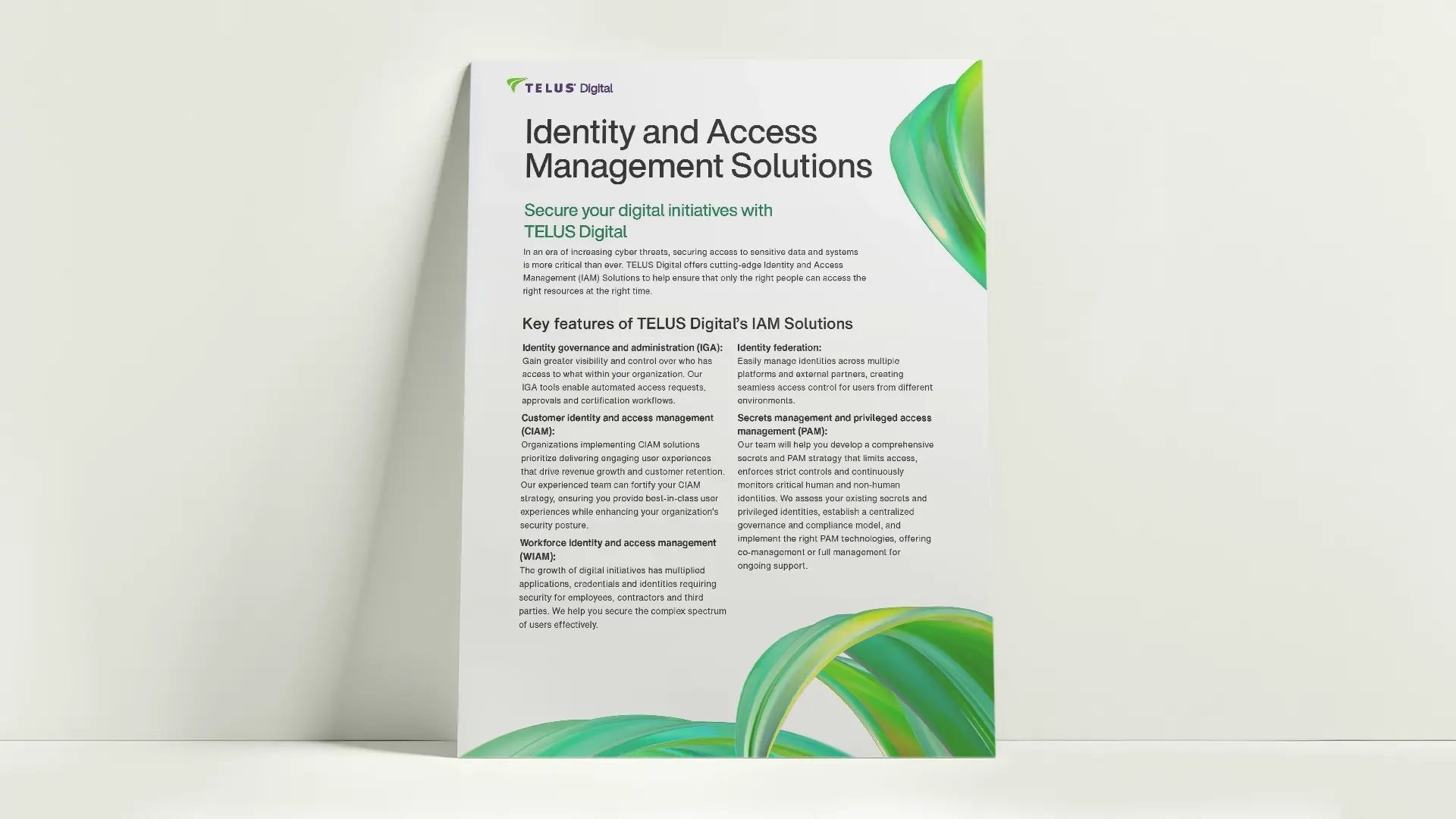 Identity and Access Management Solutions brochure cover