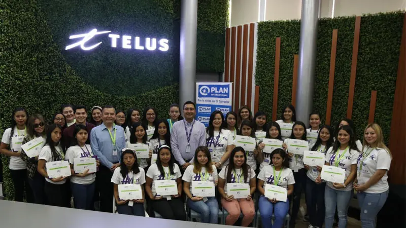 Graduates of TELUS International's Work for Her program 