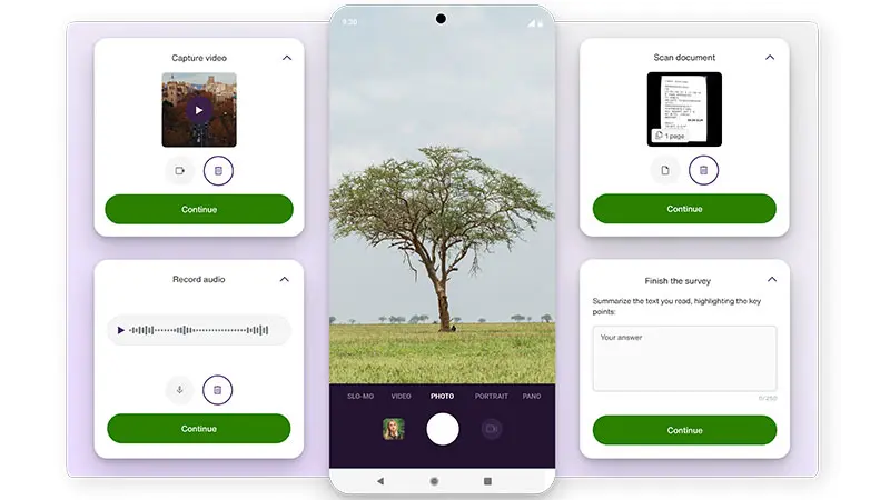 Image showing the capture of video data on a mobile phone.