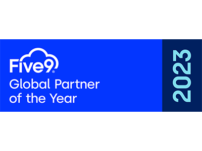 Five9 2023 Global Partner of the Year badge.