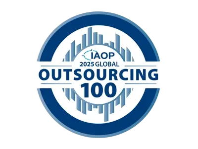 Logo for the IAOP Global Outsourcing 100 for 2025