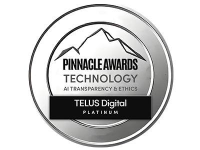 Platinum Pinnacle Technology Award logo for AI Transparency & Ethics