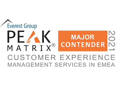 Everest Group Customer Experience Management (CXM) EMEA PEAK Matrix® 2021 award logo