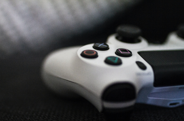 A close-up view of a gaming controller