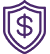 Icon of dollar sign in a shield 