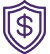Icon of dollar sign in a shield 