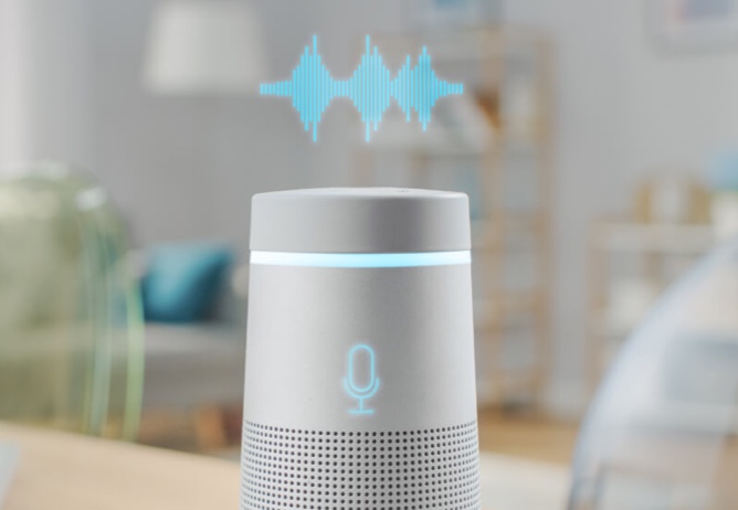 A virtual assistant listening to voice commands