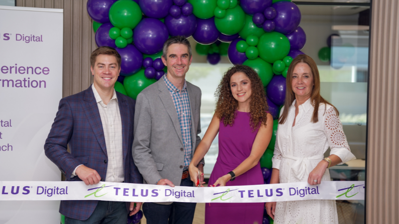 TELUS Digital team members celebrate the official opening of the new Dubai office in 2025