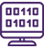 Icon of computer screen depicting code