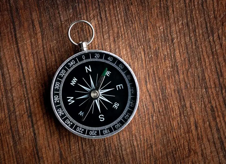 compass on wood background