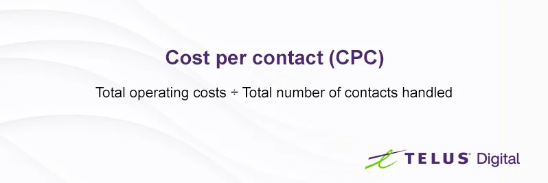 Cost per contact (CPC) = Total operating costs ÷ Total number of contacts handled