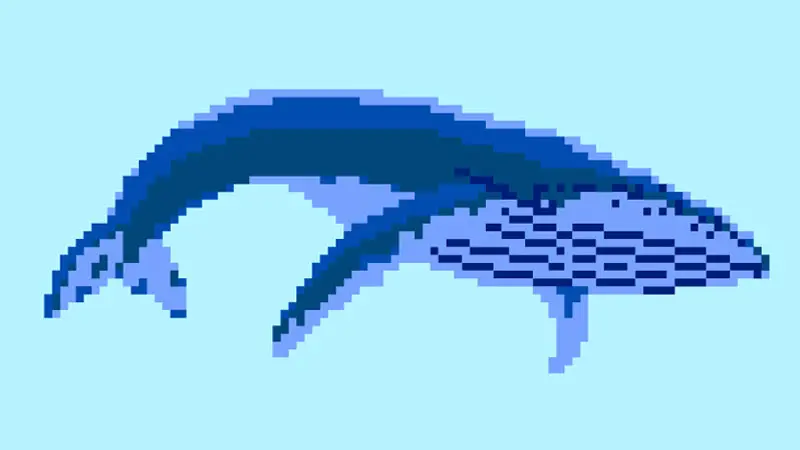 pixelated whale